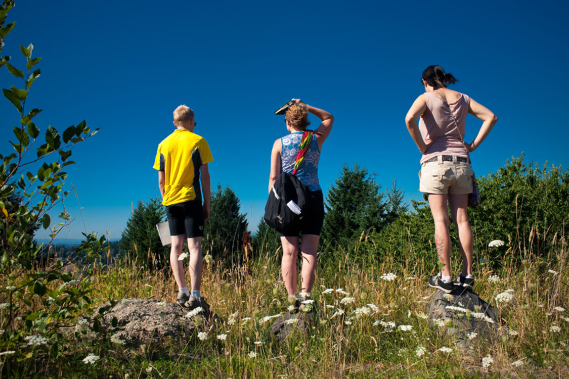 photo of three hikers at Scouters Mountain