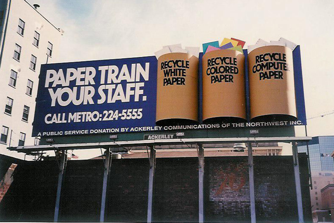 photo of paper train your staff billboard