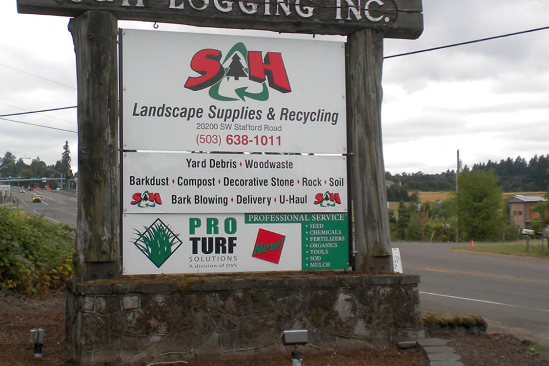 photo of S&H Logging facility entrance sign