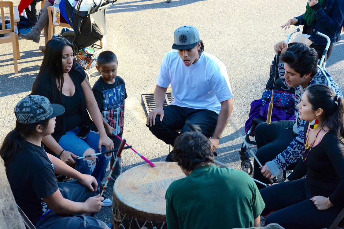 photo of drummers at Indigenous Peoples' Day