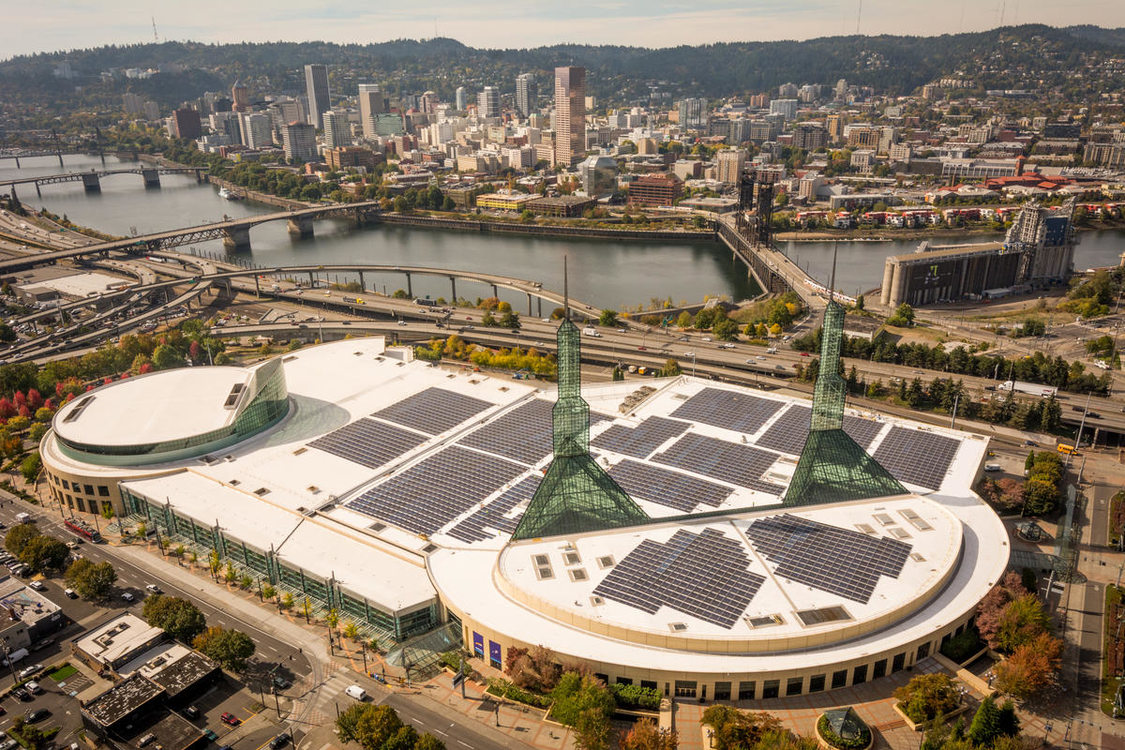 photo of solar array at Oregon Convention Center