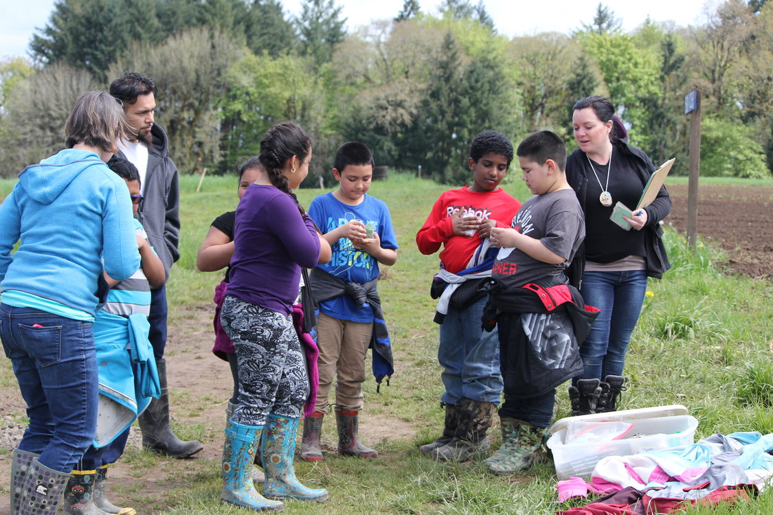 children attending a garden education program at Sauvie Island Center