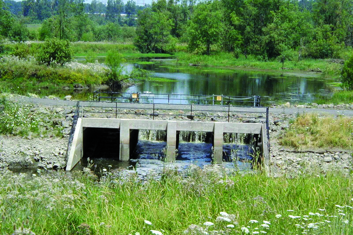 photo of water control structure at Smith and Bybee Wetlands Natural Area