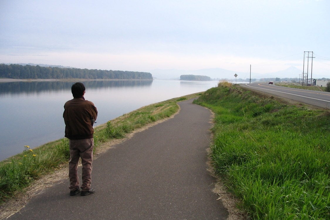 Photo of Mel Huie standing on Marine Drive Trail