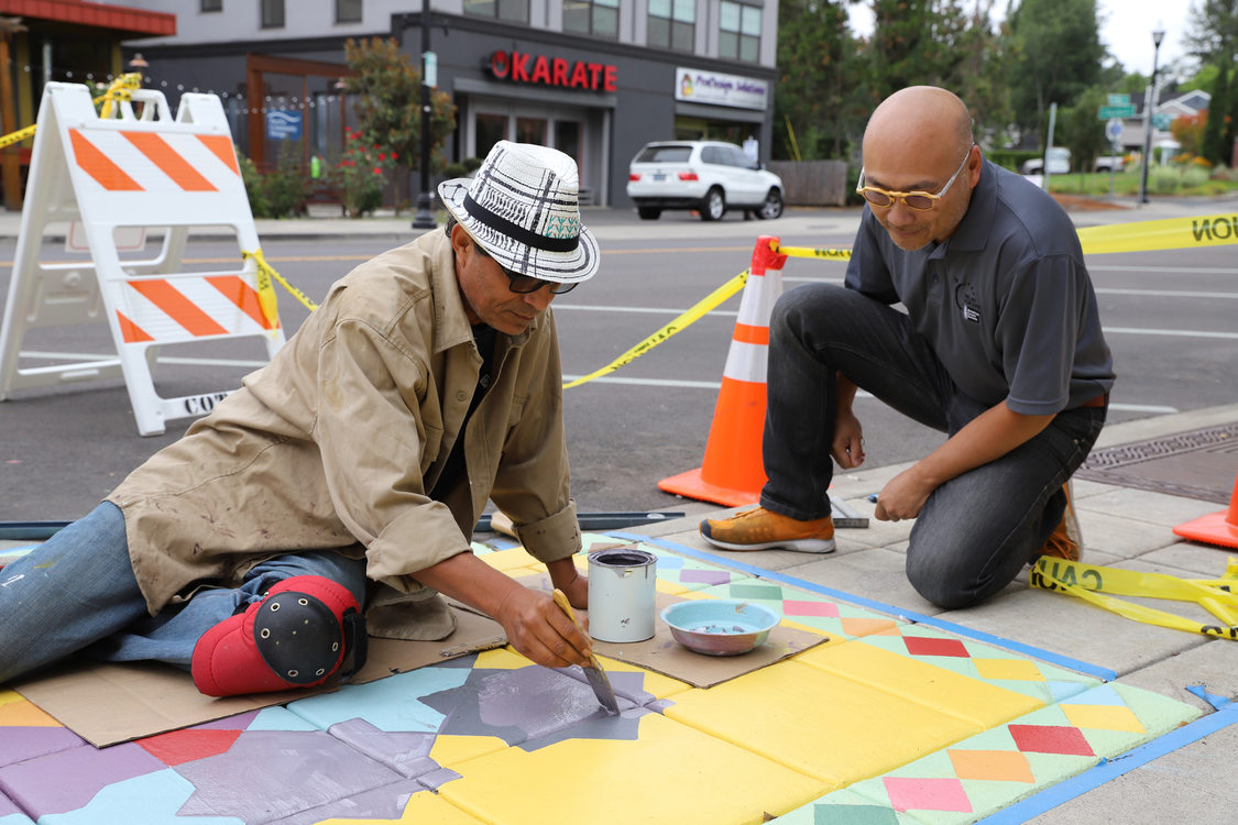 Multicultural stormwater murals in Washington County