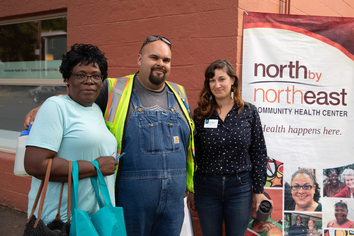 Metro staff and attendee at North by Northeast community health event