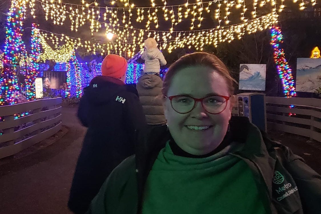 Metro Councilor Christine Lewis at ZooLights at the Oregon Zoo