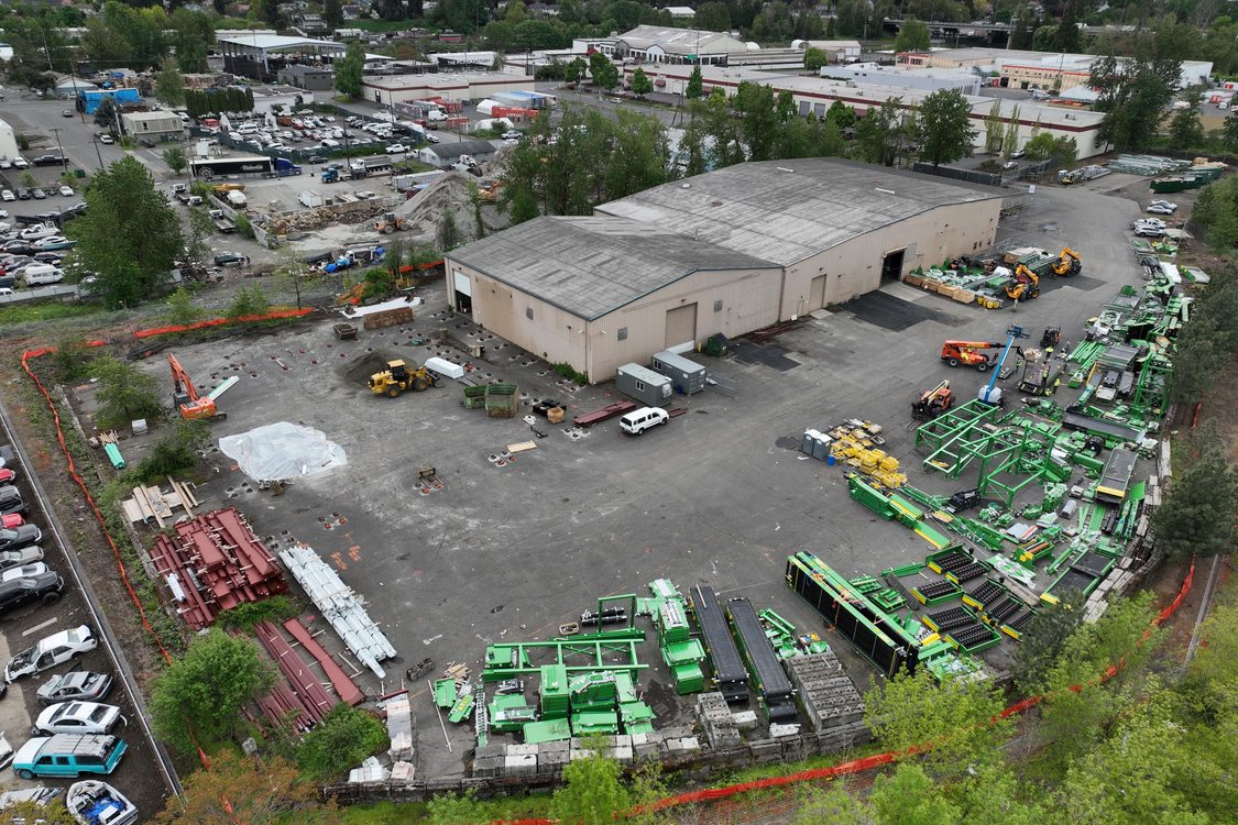 Aerial image of the exterior of the Portland Recycling and Technology Facility