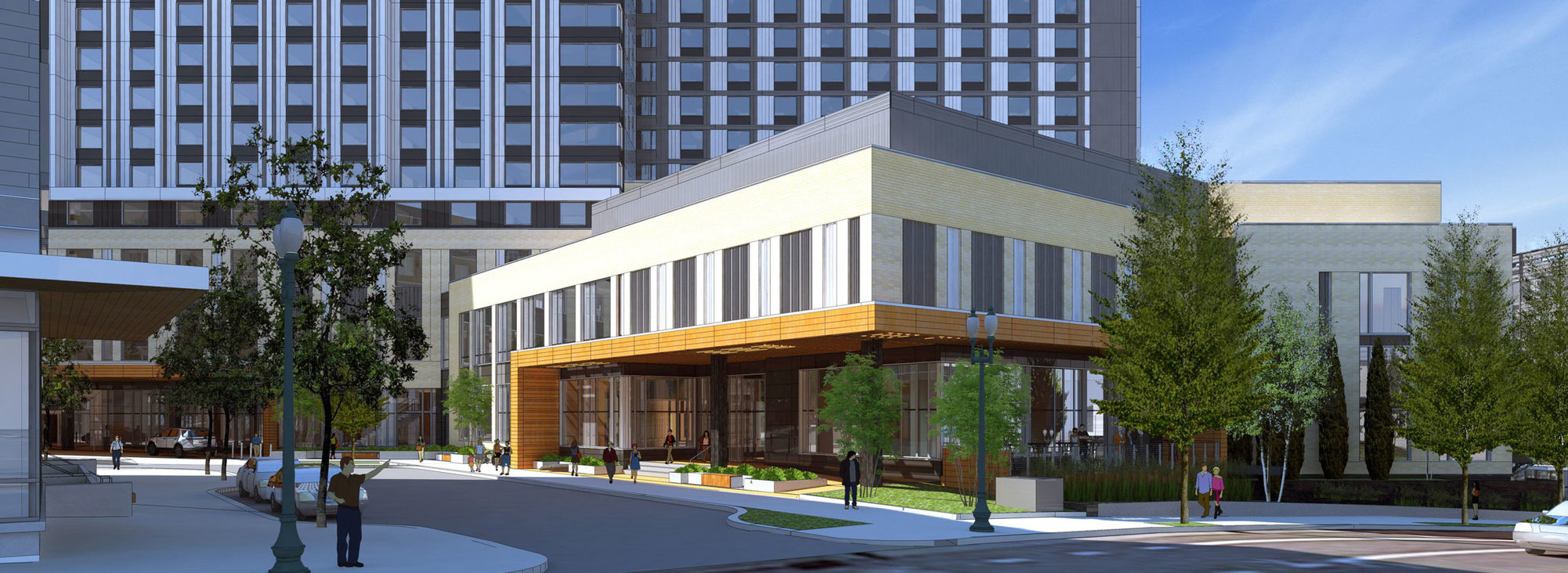 rendering of convention center hotel Multnomah entrance